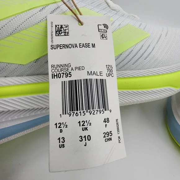 Adidas Supernova Ease Running Shoes Mens Size 13 White Hi-Res‎ Yellow NEW in Box
